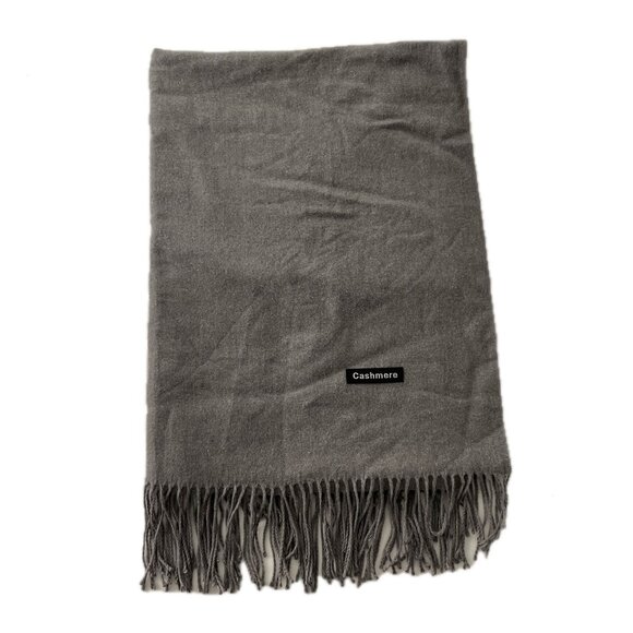 Cashmere Women's Soft Scarf Wrap Tassel Gray 72"x50" - Picture 1 of 1